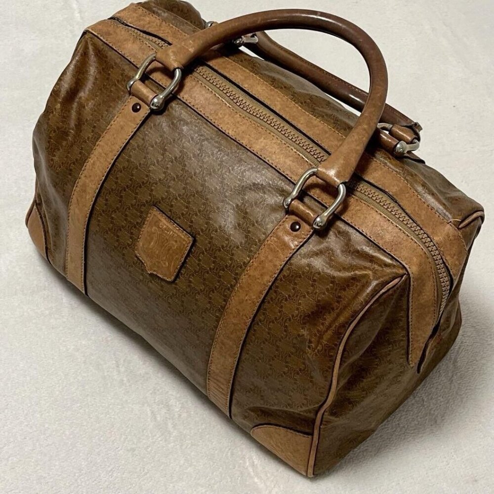 Celine Boston Bag Brown Macadam Pattern